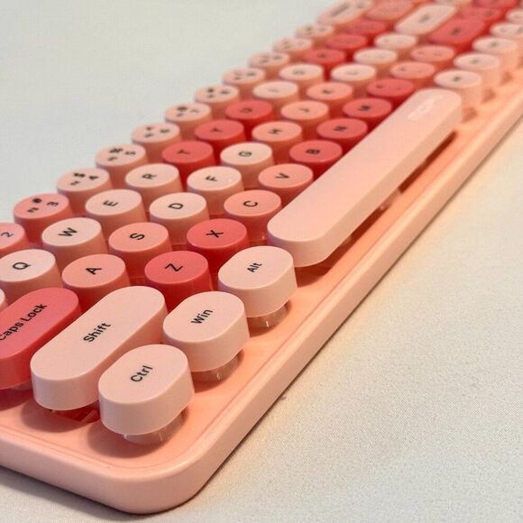 Pink Wireless Typewriter Keyboard and Mouse Set - Picture 2 of 6